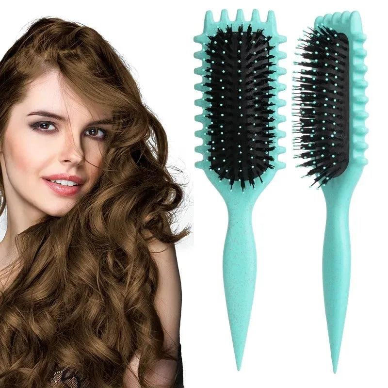 Salon Styling Curly Hair Styling Brush Curl Hair Brush for Combing and Shaping Men'S and Women'S Curls Reduce Pulling Tools