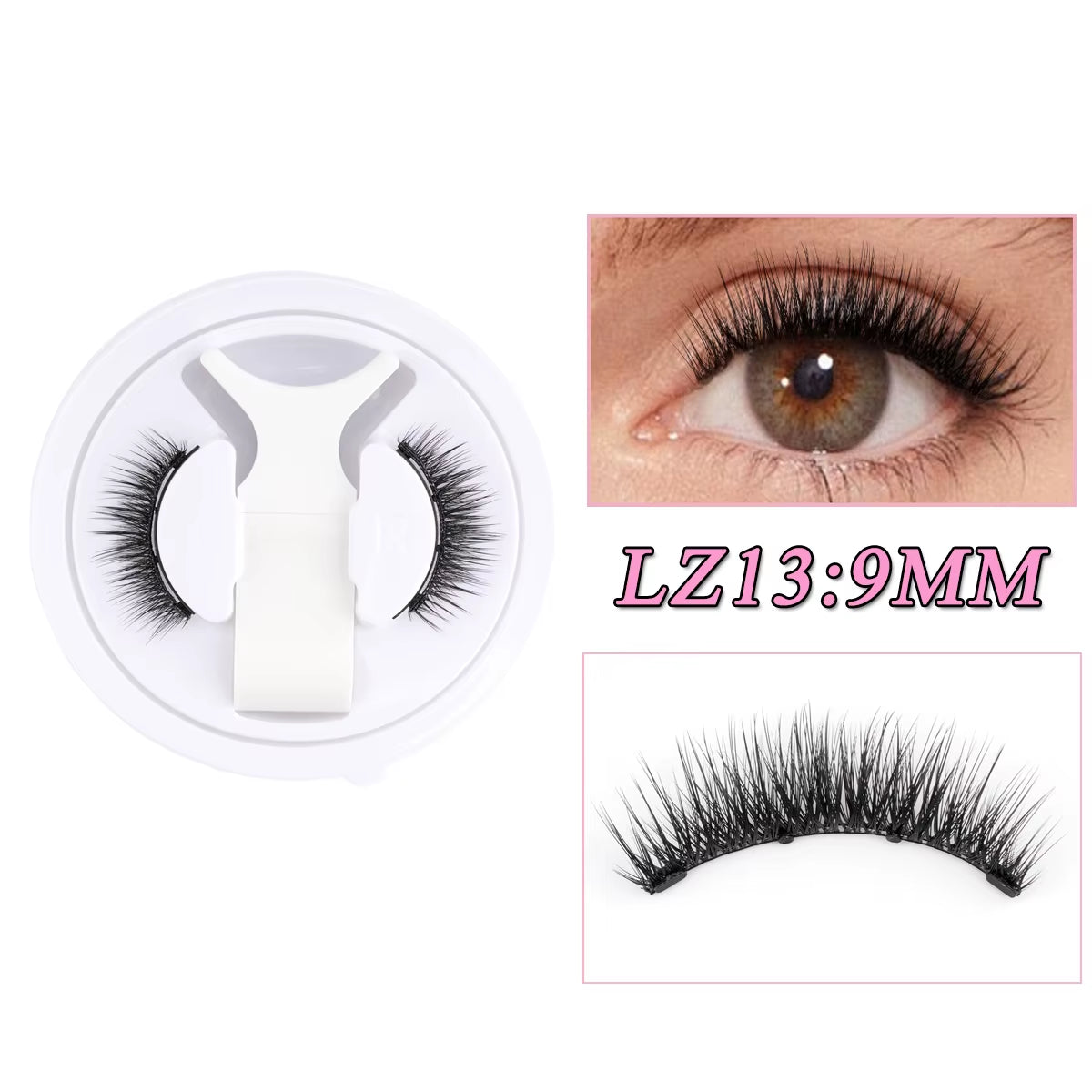 1 Pair Reusable Magnetic Lashes No Glue Needed 3D Magnetic with Clip Tweezers False Eyelash Magnetic Lash Kit Make up Eyelashes