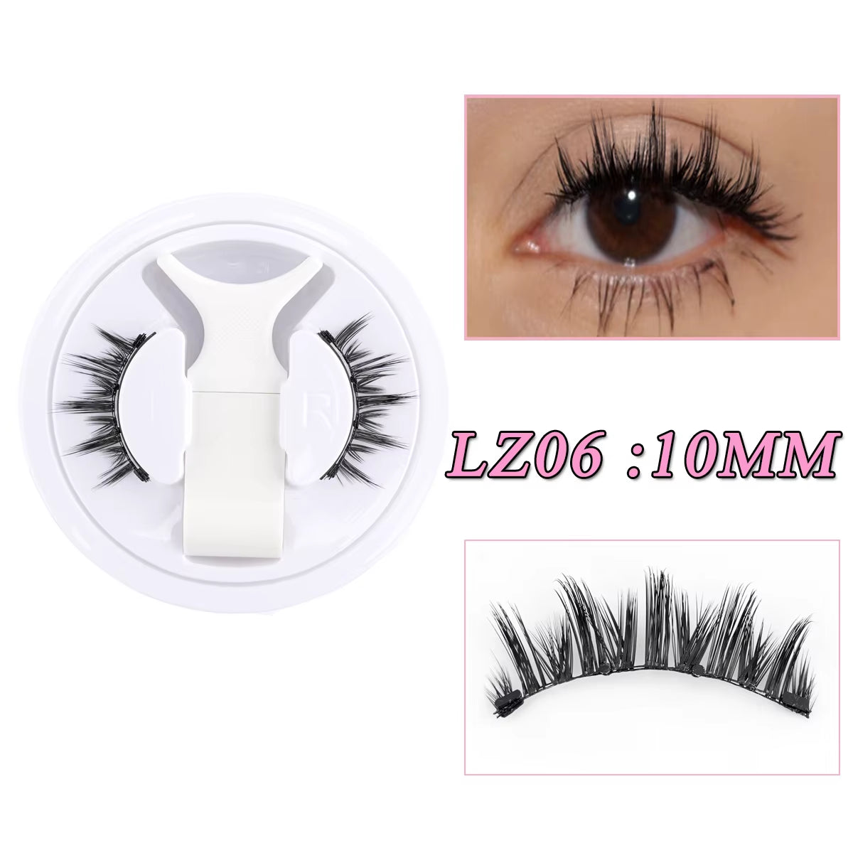 1 Pair Reusable Magnetic Lashes No Glue Needed 3D Magnetic with Clip Tweezers False Eyelash Magnetic Lash Kit Make up Eyelashes