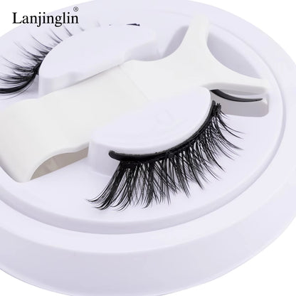 1 Pair Reusable Magnetic Lashes No Glue Needed 3D Magnetic with Clip Tweezers False Eyelash Magnetic Lash Kit Make up Eyelashes