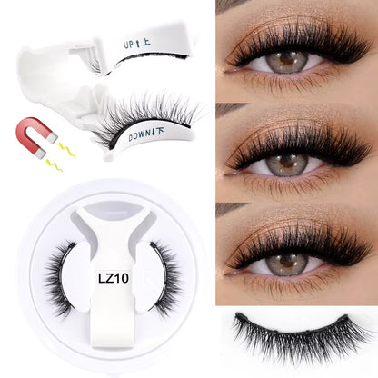 1 Pair Reusable Magnetic Lashes No Glue Needed 3D Magnetic with Clip Tweezers False Eyelash Magnetic Lash Kit Make up Eyelashes
