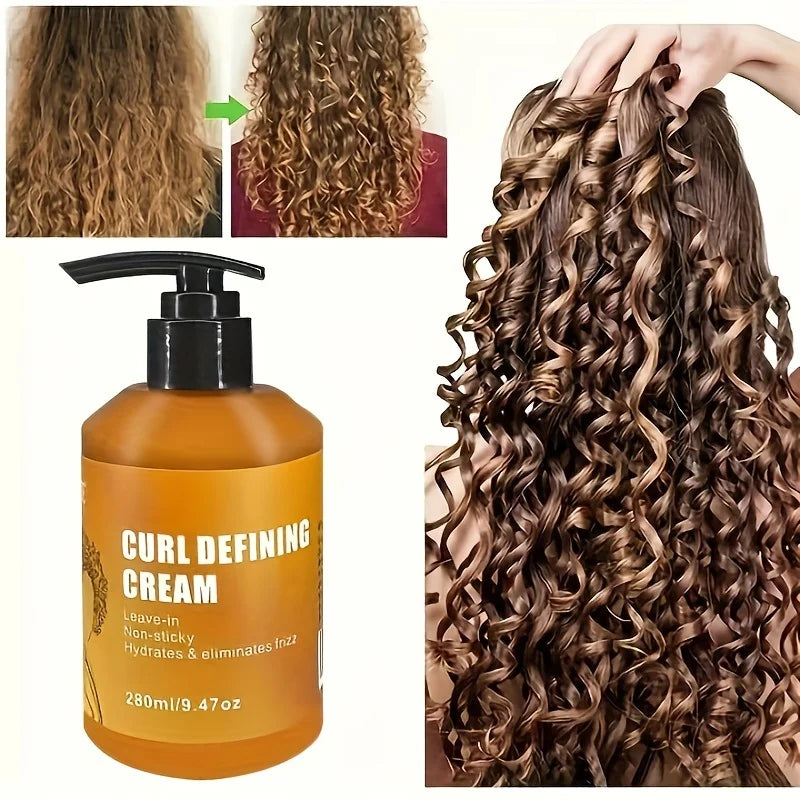 CURL DEFINING CREAM with Argan Oil for Wavy and Curly Hair Hair Moisturizer and Deep Conditioning for Shine and Bounce