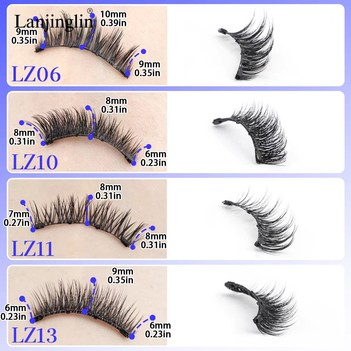 1 Pair Reusable Magnetic Lashes No Glue Needed 3D Magnetic with Clip Tweezers False Eyelash Magnetic Lash Kit Make up Eyelashes