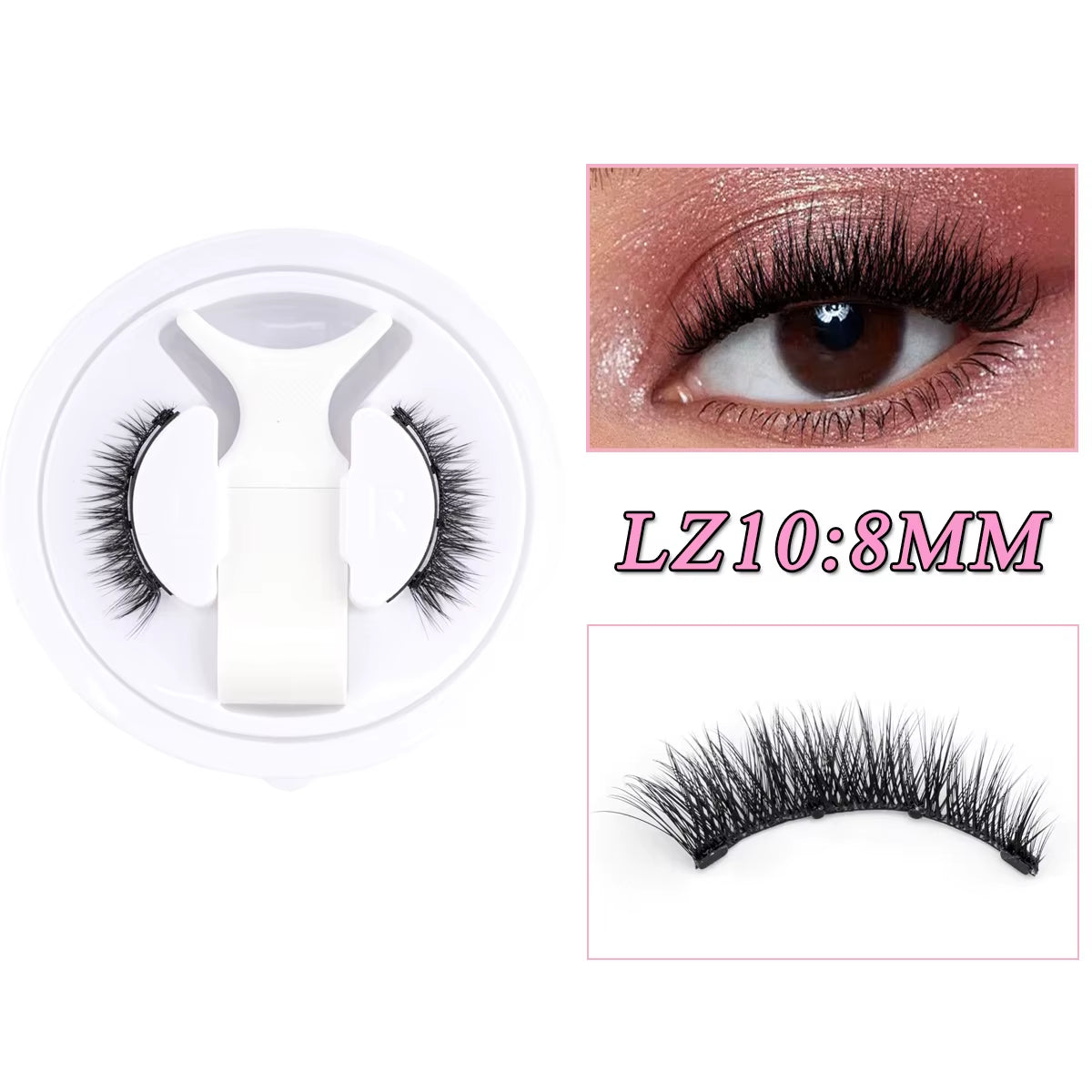 1 Pair Reusable Magnetic Lashes No Glue Needed 3D Magnetic with Clip Tweezers False Eyelash Magnetic Lash Kit Make up Eyelashes